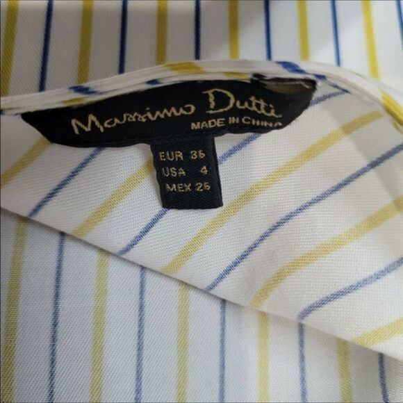 Massimo Dutti‎ Ruffled Sleeve Striped Top Size 4 - Picture 11 of 13